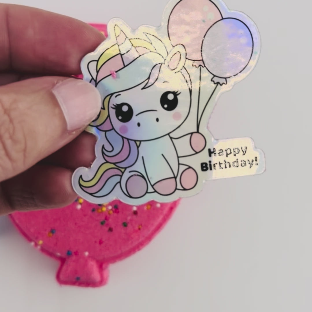 Unicorn Birthday Balloon Prize Bath Bomb