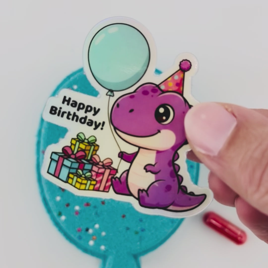 Dino Birthday Balloon Prize Bath Bomb